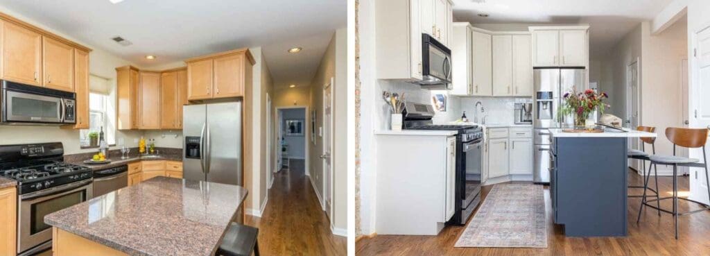 full-service-interior-design-60613-design-challenges-and-solutions-before-and-after-kitchen-remodel-white-and-blue-cabients-white-backsplash-tile-fresh-personal-renovation